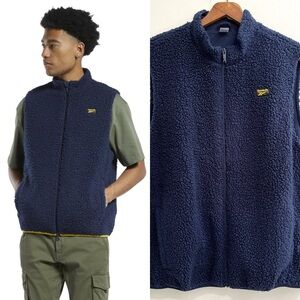 Sherpa Vest Reebok Classics Navy Blue Men’s Size XL